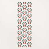 ハッピーホリデーズヴィンテージホリークリスマスリース ヨガマット (正面)