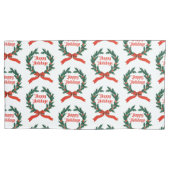 ハッピーホリデーズヴィンテージホリークリスマスリース 枕カバー (正面左)