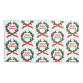 ハッピーホリデーズヴィンテージホリークリスマスリース 枕カバー (裏面-右)