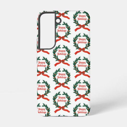 ハッピーホリデーズヴィンテージホリークリスマスリース SAMSUNG GALAXYケース (裏面)