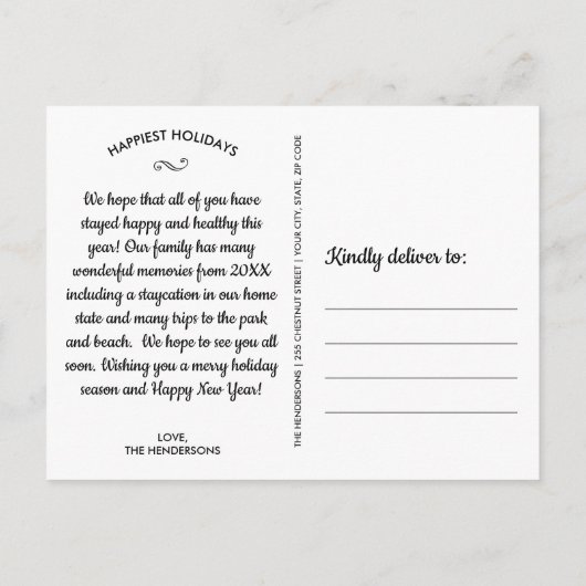 ハッピーホリデーズーおもしろいム検疫フォトコラージュ ポストカード (裏面)