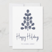 ハッピーホリデーズ企業のビジネスネイビーホリデー シーズンカード (正面)