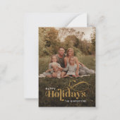 ハッピーホリデーズ写真の手書きクリスマス ノートカード (正面)