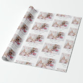 ハッピーホリデーズ写真名パターンクリスマス ラッピングペーパー (アンロールド)