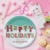 ハッピーホリデーズ名前をカスタムする紙プレート ペーパープレート (パーティー)