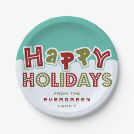 ハッピーホリデーズ名前をカスタムする紙プレート ペーパープレート