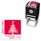 ハッピーホリデーズ季節木のビジネス独自のロゴ セルフインキングスタンプ (インサイチュ)