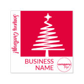 ハッピーホリデーズ季節木のビジネス独自のロゴ セルフインキングスタンプ (デザイン)