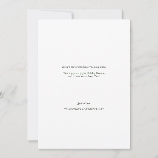 ハッピーホリデーズ実在エステートモノグラムドアリース シーズンカード (裏面)