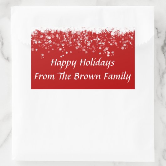 ハッピーホリデーズ封筒用シールステッカーテンプレート 長方形シール (バッグ)