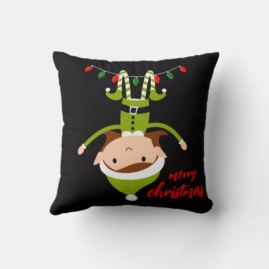 ハッピーホリデーズ小妖精や小人クリスマスデコール クッション (裏面)