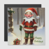 ハッピーホリデーズ小妖精や小人磁気カード (正面/裏面)