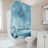 ハッピーホリデーズ引用文 シャワーカーテン (インサイチュ)