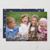 ハッピーホリデーズ手書きスクリプト引用文オーバーフォト シーズンカード (正面/裏面)