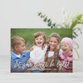 ハッピーホリデーズ手書きスクリプト引用文オーバーフォト シーズンカード (スタンド正面)