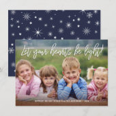 ハッピーホリデーズ手書きスクリプト引用文オーバーフォト シーズンカード (正面/裏面)