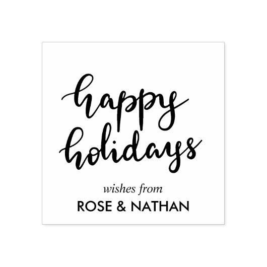 ハッピーホリデーズ手書き黒文字 ラバースタンプ (インプリント)