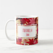 ハッピーホリデーズ抽象芸術スターパーソナライズされた コーヒーマグカップ (左)