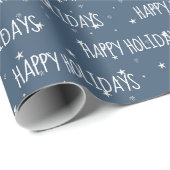 ハッピーホリデーズ文字オンスターズ ラッピングペーパー (ロールコーナー)