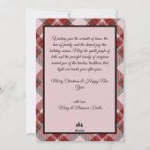 ハッピーホリデーズ格言とキャンディーケーンクリスマス シーズンカード (裏面)