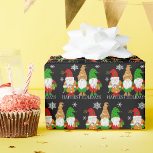 ハッピーホリデーズ格言とスノーフレークスクリスマス ラッピングペーパー (誕生日パーティー)