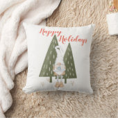 ハッピーホリデーズ格言ブルーバードクリスマス クッション (ブランケット)