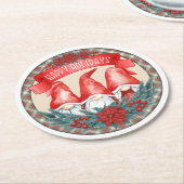 ハッピーホリデーズ格言ラウンド紙コースター ラウンドペーパーコースター (アングル)