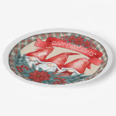 ハッピーホリデーズ格言紙プレート ペーパープレート (アングル)