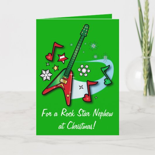 ハッピーホリデーズ甥とギター シーズンカード (正面)