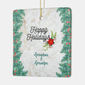 ハッピーホリデーズ祖母とグランドパオンマーブル セラミックオーナメント (左)