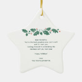 ハッピーホリデーズ祖母の妊娠の発表 セラミックオーナメント (裏面)