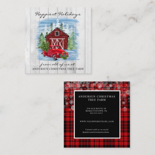ハッピーホリデーズ素朴カントリーホリデーファーム スクエア名刺 (正面/裏面)