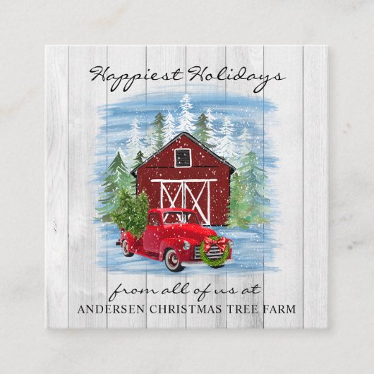 ハッピーホリデーズ素朴カントリーホリデーファーム スクエア名刺 (正面)