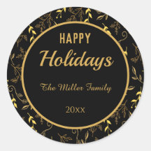 ハッピーホリデーズ葉金ゴールドオンブラック