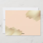 ハッピーホリデーズ赤面ピンク&ゴールドフォイルブラシフォト シーズンカード (裏面)