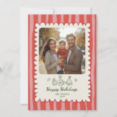 ハッピーホリデーズ赤面赤お洒落写真 シーズンカード (正面)
