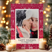 ハッピーホリデーズ醜いクリスマスセーターの写真カード