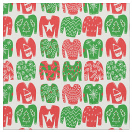 ハッピーホリデーズ醜いクリスマスセーターパターン ファブリック