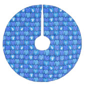 ハッピーホリデーズ醜いハンヌカーのセーターパターン ブラッシュドポリエステルツリースカート (正面)