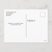 ハッピーホリデーズ金ゴールドクリスマスツリーフォトコラージュ シーズンポストカード (裏面)