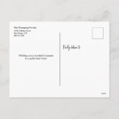 ハッピーホリデーズ金ゴールドクリスマスツリーフォトコラージュH シーズンポストカード (裏面)