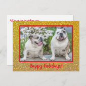 ハッピーホリデーズ金ゴールドグリッターモダンの写真名 ポストカード (正面/裏面)