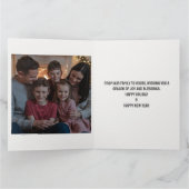 ハッピーホリデーズ金ゴールドスタークリスマスフォトカード カード (内部)