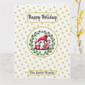 ハッピーホリデーズ金ゴールドスタークリスマスフォトカード カード (黄色い花)