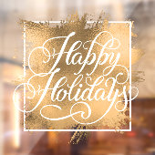 ハッピーホリデーズ金ゴールドフォイルフェイククリスマス ウィンドウサイン (シート2)