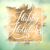 ハッピーホリデーズ金ゴールドフォイルフェイククリスマス ウィンドウサイン (シート3)