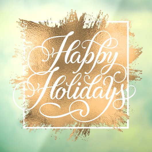 ハッピーホリデーズ金ゴールドフォイルフェイククリスマス ウィンドウサイン (シート3)