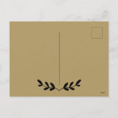 ハッピーホリデーズ金ゴールドフローラとブランチ&開花 シーズンポストカード (裏面)