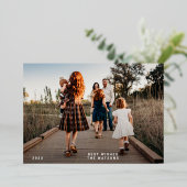 ハッピーホリデーズ金ゴールドプレスレタリング写真 箔シーズンカード (立ち正面)