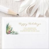 ハッピーホリデーズ金ゴールドベリー差出人住所 ラベル (インサイチュ)